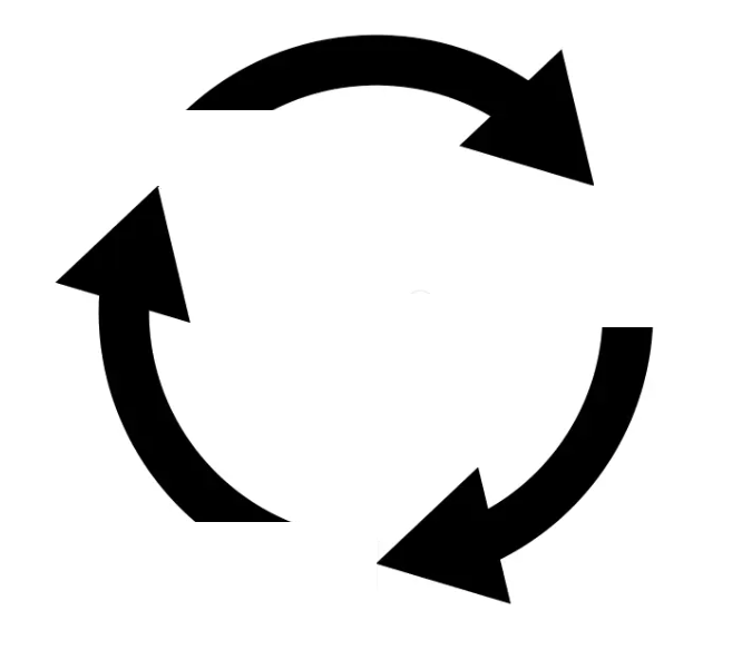 Three-arrow progress cycle